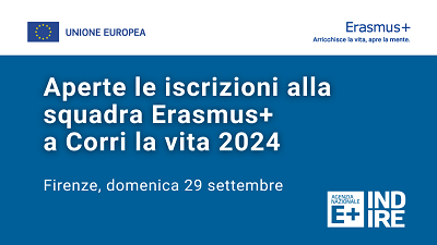 Aperte le iscrizioni alla squadra Erasmus+ a Corri la vita 2024