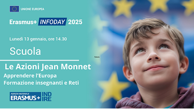 Webinar: "Le azioni Jean Monnet per la scuola" lunedì 13 gennaio 2025