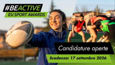 grafica #BeActive on ragazze con palla da rugby